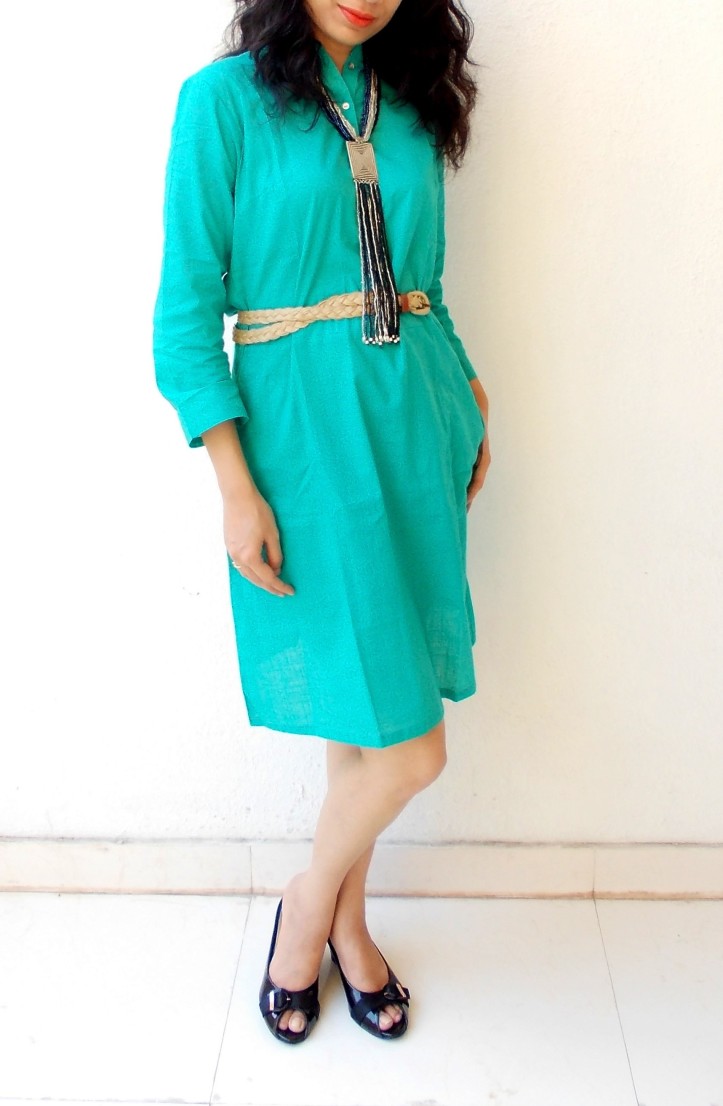 The beautiful handwoven dress that comes with a jute belt